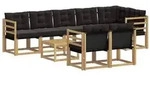vidaXL Outdoor-Sofagarnitur mit Kissen 9 pcs Wei&szlig; und Schwarz