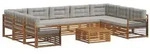 vidaXL Outdoor-Sofagarnitur mit Kissen 10 pcs Nat&uuml;rlich und Hellgrau
