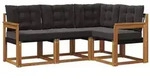 vidaXL Outdoor-Sofagarnitur mit Kissen 4 pcs Nat&uuml;rlich und Schwarz