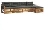 vidaXL Outdoor-Sofagarnitur mit Kissen 5 pcs Natur und Anthrazit
