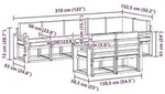 vidaXL Outdoor-Sofagarnitur mit Kissen 8 pcs Nat&uuml;rlich und Hellgrau