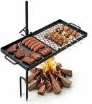 VEVOR Schwenkbarer Lagerfeuergrill mit Grillrost 61 cm Kohlenstoffstahl, 360&deg;