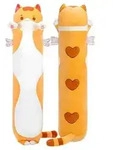 Mewaii Stofftiere Katzen Orange Kuscheltier 110CM Pl&uuml;sch Kissen Lang Katze