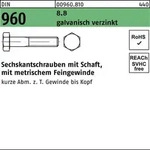 Sechskantschraube DIN 960 Schaft M16x1,5x 70 8.8 galv.verz. 25St&uuml;ck