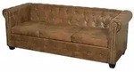 vidaXL Chesterfield Sofa 3-Sitzer Braun Kunstleder