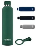 Exllena Thermosflasche Edelstahl 1l Smaragdgr&uuml;n 24h K&uuml;hl 12h Warm Auslaufsicher