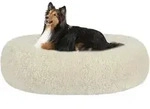 Hundebett orthop&auml;disches rund Hundekissen L 80 x B 80 x H 20 cm Beige