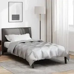 vidaXL Winterbettdecke Silber 140 x 200 cm Satin und Mikrofaser