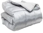 vidaXL Winterbettdecke Silber 140 x 220 cm Satin und Mikrofaser