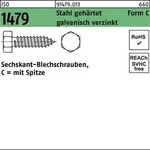 Blechschraube ISO 1479 Spitze/6-kt C 4,2x22 Stahl geh&auml;rtet galv.verz. 500St.