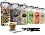 M&uuml;sli Beh&auml;lter Set 6er 384ml Kunststoff luftdicht Schwarz Transparent