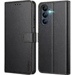 Handyh&uuml;lle f&uuml;r Samsung Galaxy A15 5G Klapph&uuml;lle Schwarz in Lederoptik