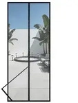 LightView Fliegengitter T&uuml;r 100x220cm Schwarz Magnetvorhang LV-Gewebe