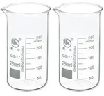 PATIKIL 2 Packungen 250ml Becherglas 3,3 Borosilikatglas abgestufte gedruckte...
