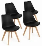 EGGREE Esszimmerst&uuml;hle 4er Set Schwarz Schalenstuhl f&uuml;r Esstisch K&uuml;che B&uuml;ro...