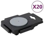 vidaXL Transportroller mit 8 Rollen 20 Stk Schwarz Polypropylen 150 kg