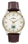 Dugena Herrenuhr 4460862 Tresor Funk, Bicolor, Edelstahl, Lederarmband, 10 bar