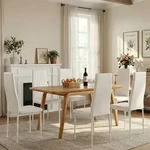 Clevich Esszimmerst&uuml;hle 6er Set, Wasserdicht Kunstleder Dining Chairs, Moderner