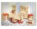 goki 51951 Puppenm&ouml;bel K&uuml;che, rot/natur (1 Set)