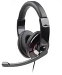gembird Headset STEREO MHS 001 gl&auml;nzend Klinke schwarz Eingabe / Ausgabe Kopfh&ouml;rer