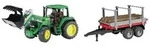 J.D. 6920 Traktor mit Frontl. + Holztransportanh&auml;nger