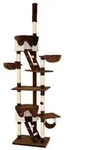 lionto Kratzbaum mit Deckenspanner, 230-250 cm gro&szlig;er Aktivit&auml;tsturm mit 2 H&ouml;hlen,