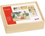Goki W&uuml;rfelpuzzle M&auml;rchen aus Holz, 20 W&uuml;rfel 57877
