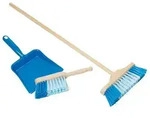 Toys pure 15349 Kinderkehrschaufel, Handfeger und Besen, blau, 3-teilig (1 Set)