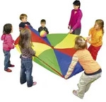 EDUPLAY 170-019 Schwungtuch, 300 cm mit stabilen Haltegriffen, mehrfarbig