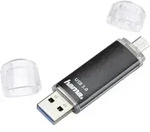 Hama FlashPen Laeta Twin USB-Zusatzspeicher Smartphone/Tablet Schwarz 64 GB USB 3.2