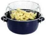 Kr&uuml;ger PF24 Pommes Frites Topf emailliert, schwarz