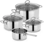 Kopf Topfset Merkur (Edelstahl, Induktion, 4-teilig, mit Sch&uuml;ttrand, Literskala und