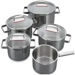 Kelomat Kochtopfset Geschirrset mit Glasdeckel Creation S 9-teilig Edelstahl