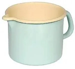 RIESS 0041-6 Riess Milchtopf, Schnabeltopf aus Email, 1,7 l, &Oslash; 14 x 12,5cm, hellblau