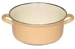 Riess Kasserolle mit Chromrand &Oslash;20cm 2L Pastell Goldgelb Emaille