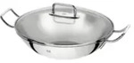ZWILLING Plus, Rund, Wok-/Bratpfanne, Edelstahl, Edelstahl, Aluminium, Glas,