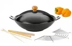 "kela 77943 Wok-Set "Asia", &oslash; 36 cm, schwarz, 5-teilig (1 Set)"