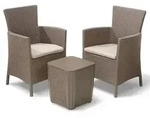 Keter 3-tlg. Garten-Sitzgruppe Iowa Cappuccino-Braun 224383