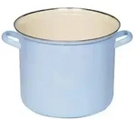 Riess Topf mit Chromrand &Oslash;18cm 3L Pastell Blau Emaille