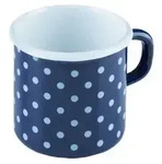 Riess Becher 3/8L &Oslash;8cm P&uuml;nktchenblau Emaille
