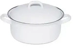 Riess Kasserolle mit Deckel &Oslash;16cm 1,1L Weiss Emaille
