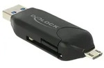 Delock Micro USB OTG Card Reader + USB 3.0 A male - Kartenleser (MS, MMC, SD,