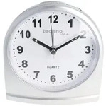 Quartz Wecker silber mit weissem Ziffernblatt, ohne Ticken, silent movement Quartz