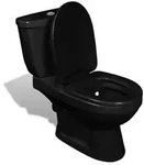 vidaXL Toilette mit Sp&uuml;lkasten Schwarz