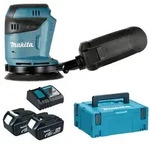 Makita DBO180RMJ Akku-Exzenterschleifer 18 V / 2x 4,0 Ah Akkus + Ladeger&auml;t im Makpac