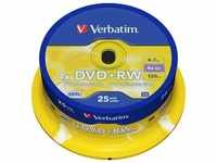 Verbatim - 25 x DVD+RW - 4.7 GB 4x - mattsilber