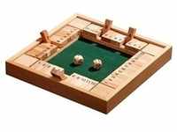 Shut The Box, 12er, 4er Variante,Brettspiel aus Holz, 1-2 Spieler, ab 8 Jahre
