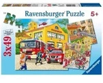 Ravensburger Puzzle Feuerwehreinsatz, inklusive Mini-Poster, 3 x 49 Teile, 09401 1