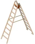 Layher 1053 Holzstehleiter nach &Ouml;-Norm Z1501 2x9 Sprossen