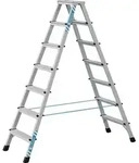 Stufenstehleiter 2x3 Stufen Alu.elox.Gesamt-H.820mm Stufen genietet ZARGES